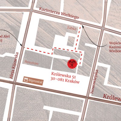 Wejście od Kazimierza Wielkiego i alei Kijowskiej